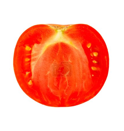 Photo for Tomato cut in half. Slice tomatoes isolated on white background. - Royalty Free Image