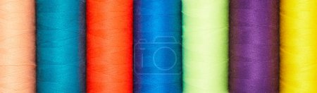 Photo for The texture of colored threads wound on the coil - Royalty Free Image