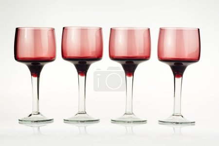 Photo for Glass wine glasses. Household utensils. Isolated on white background. - Royalty Free Image