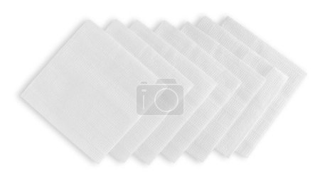Photo for White corrugated paper napkins folded one on one isolated on white background. - Royalty Free Image