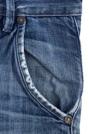 Photo for Front pocket denim pants closeup. Denim texture. - Royalty Free Image
