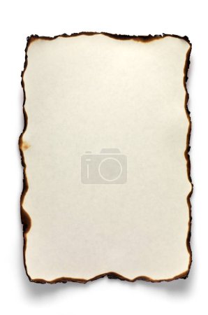 Photo for Burnt paper isolated on white background. Empty blank after the fire. - Royalty Free Image