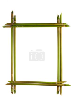 Photo for Fulminations frame isolated on white background. Reed stalks in the form of stacked frames. - Royalty Free Image