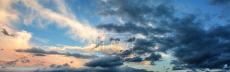 Photo for Texture of the cloudy sky during sunset. - Royalty Free Image