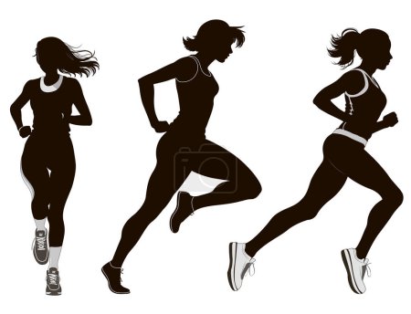 Photo for Running woman, abstract vector silhouette, sports uniform - Royalty Free Image