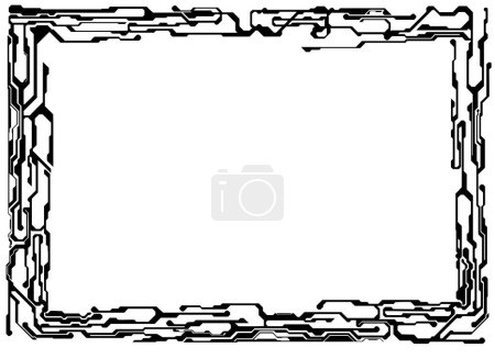 Photo for Frame of technical lines. Styling by an electronic circuit - Royalty Free Image