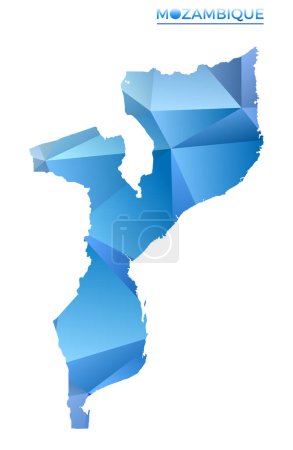 Illustration for Vector polygonal Mozambique map. Vibrant geometric country in low poly style. Artistic illustration for your infographics. Technology, internet, network concept. - Royalty Free Image