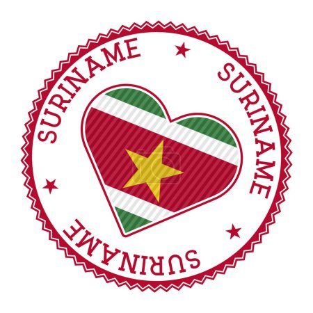 Ilustración de Suriname heart badge. Vector logo of Suriname attractive Vector illustration. - Imagen libre de derechos