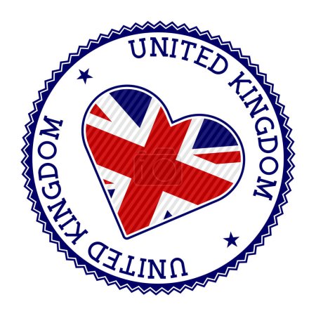 Téléchargez les illustrations : Royaume-Uni badge cardiaque. Logo vectoriel du Royaume-Uni belle illustration vectorielle. - en licence libre de droit