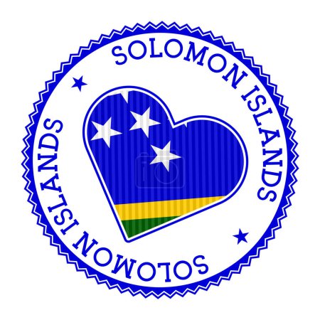Illustration for Solomon Islands heart badge. Vector logo of Solomon Islands trendy Vector illustration. - Royalty Free Image