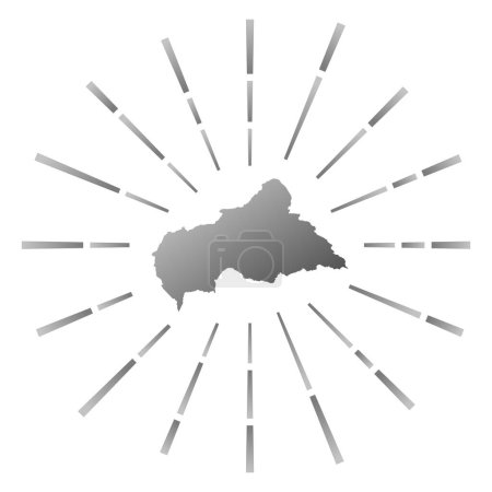 Ilustración de Estallido de sol degradado del coche. Mapa del país con coloridos rayos de estrellas. Ilustración de CAR en digital, tecnología, internet, estilo red. Ilustración vectorial. - Imagen libre de derechos