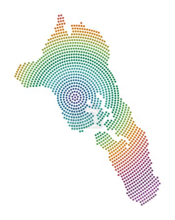 Téléchargez les illustrations : Havelock Island dotted map. Digital style shape of Havelock Island. Tech icon of the island with gradiented dots. Charming vector illustration. - en licence libre de droit