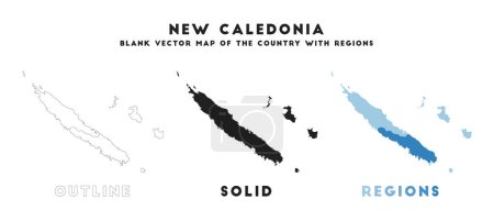 Illustration for New Caledonia map. Borders of New Caledonia for your infographic. Vector country shape. Vector illustration. - Royalty Free Image