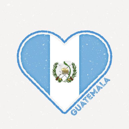 Ilustración de Guatemala heart flag badge. Guatemala logo with grunge texture. Flag of the country heart shape. Vector illustration. - Imagen libre de derechos