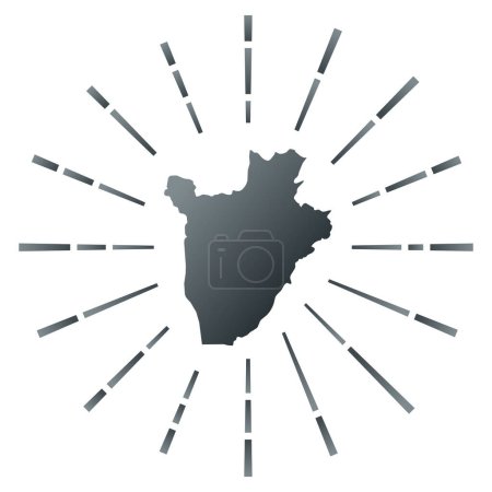 Ilustración de Burundi gradiented sunburst. Map of the country with colorful star rays. Burundi illustration in digital, technology, internet, network style. Vector illustration. - Imagen libre de derechos