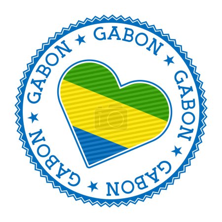 Ilustración de Gabon heart badge. Vector logo of Gabon awesome Vector illustration. - Imagen libre de derechos