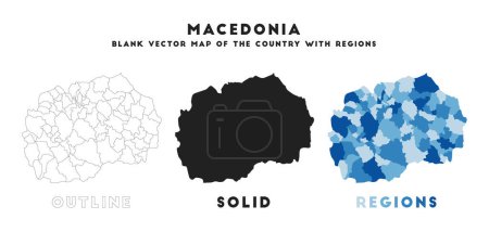 Illustration for Macedonia map. Borders of Macedonia for your infographic. Vector country shape. Vector illustration. - Royalty Free Image
