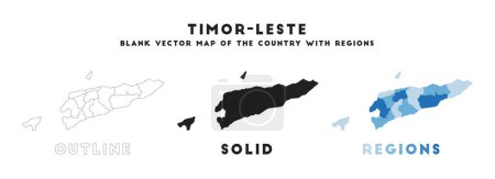 Illustration for Timor-Leste map. Borders of Timor-Leste for your infographic. Vector country shape. Vector illustration. - Royalty Free Image