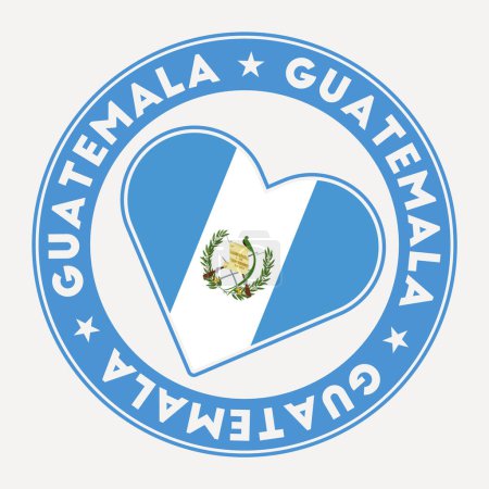 Ilustración de Guatemala heart flag badge. From Guatemala with love logo. Support the country flag stamp. Vector illustration. - Imagen libre de derechos