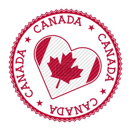 Illustration for Canada heart badge. Vector logo of Canada artistic Vector illustration. - Royalty Free Image