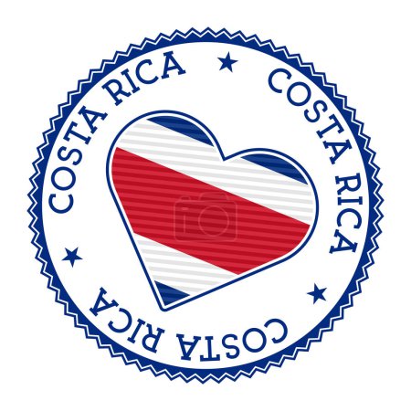 Illustration for Costa Rica heart badge. Vector logo of Costa Rica classy Vector illustration. - Royalty Free Image