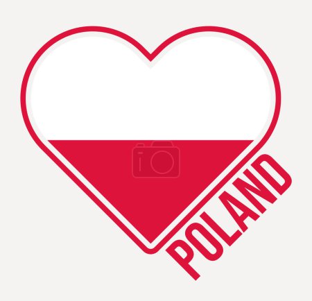 Téléchargez les illustrations : Badge drapeau coeur Pologne. Fabriqué avec l'amour de la Pologne logo. Drapeau du pays en forme de coeur. Illustration vectorielle. - en licence libre de droit