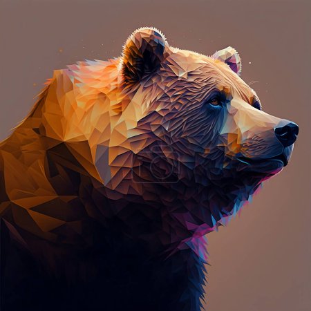 Photo for Bear digital colorful illustration - Royalty Free Image