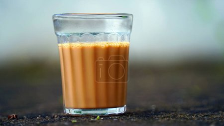 Photo for Fresh milk tea or Indian Kadak Chai. - Royalty Free Image