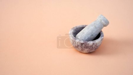 Photo for Marble Imam Dasta, Mortar and Pestle Set, Ohkli Musal, Kharal Best for Ginger, Garlic and Whole Spices Crushing - Royalty Free Image