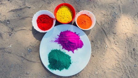 Photo for Celebrate the vibrant festival of Holi with joy and happiness! Happy Holi is a traditional Hindu festival that marks the arrival of spring and is celebrated with a splash of colors, music, dance. - Royalty Free Image