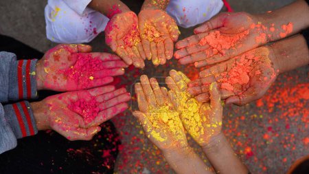 Photo for Celebrate the vibrant festival of Holi with joy and happiness! Happy Holi is a traditional Hindu festival that marks the arrival of spring and is celebrated with a splash of colors, music, dance. - Royalty Free Image