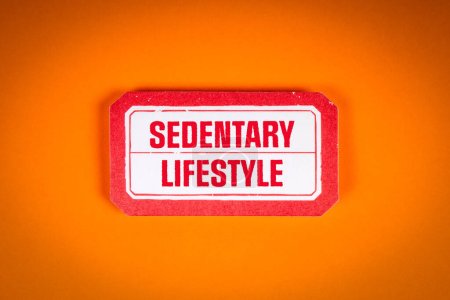 Photo for Sedentary Lifestyle. Sticky note with text on an orange background. - Royalty Free Image