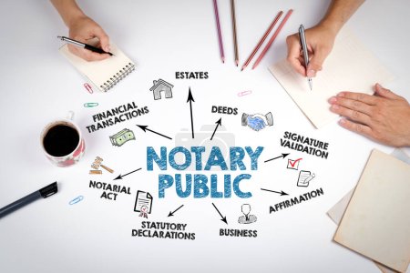 Photo for NOTARY PUBLIC Concept. The meeting at the white office table. - Royalty Free Image