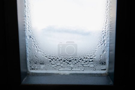 Photo for Condensation on window, mold from wet, house concstruction and energy efficiency issues. - Royalty Free Image