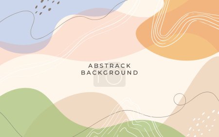 Illustration for Stylish background with organic abstract shapes in pastel colors - Royalty Free Image