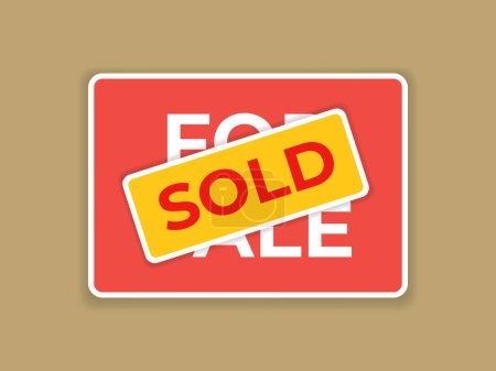 Sold Property Real Estate Sign vector illustraton