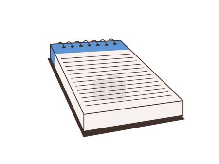 Illustration for Paper notepad, diary in 90s isometric style. Memo sticky notes, notice, reminder. Organizer, planner - Royalty Free Image