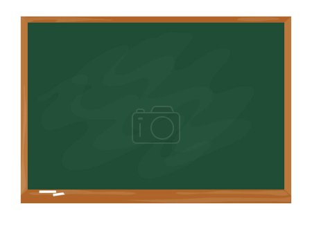 Téléchargez les illustrations : Tableau vert de l'école dans le cadre. Vecteur de tableau noir vierge clasroom - en licence libre de droit
