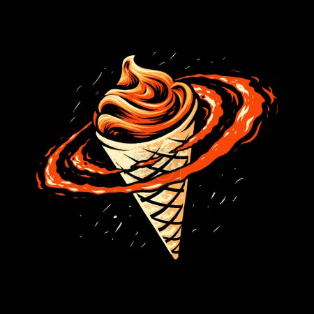 Illustration for The planet ice cream illustration - Royalty Free Image