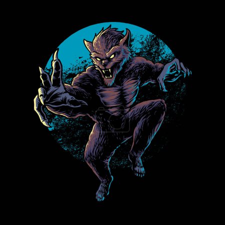 Illustration for The scary werewolf vector illustration - Royalty Free Image