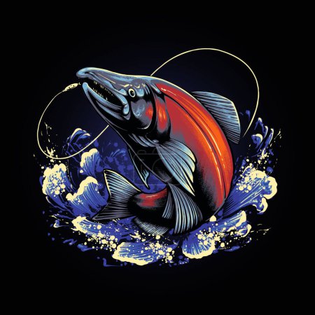 the coho salmon fish illustration
