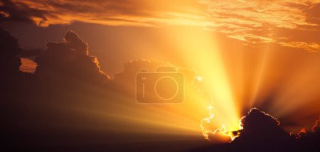 Photo for Sunset's Radiant Embrace: Capturing the Sun Up Close - Royalty Free Image
