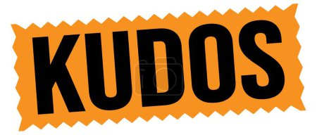 Photo for KUDOS text written on orange-black zig-zag stamp sign. - Royalty Free Image