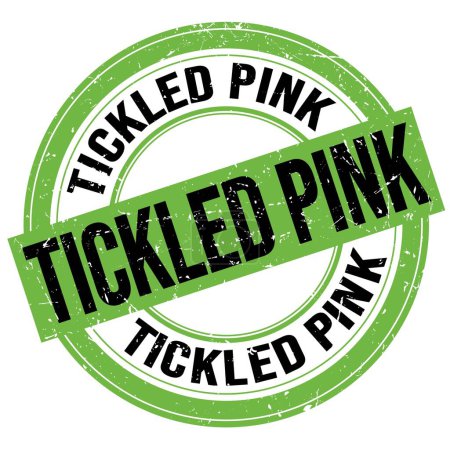 Photo for TICKLED PINK text written on green-black round grungy stamp sign - Royalty Free Image