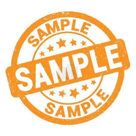Photo for SAMPLE text written on orange grungy stamp sign. - Royalty Free Image