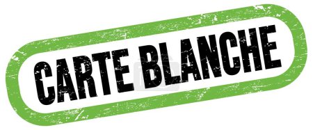 Téléchargez les photos : CARTE BLANCHE, text on green-black rectangle stamp sign. - en image libre de droit