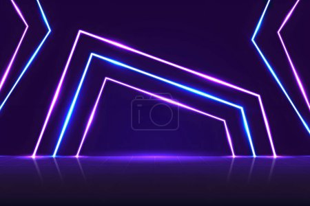Abstract Futuristic Neon Light Background Wallpaper