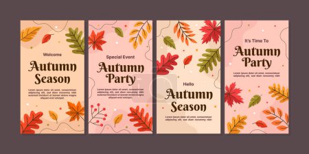 Téléchargez les illustrations : Conception de jour de saison d'automne pour l'histoire, la bannière, la brochure, la carte de vœux, et le message de médias sociaux. - en licence libre de droit