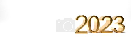 Foto de 2023 letras en negrita dorada 3d-ilustración fondo - Imagen libre de derechos