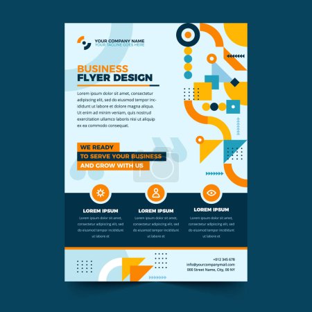 Téléchargez les illustrations : Abstract Flat Business Flyer Design Template with Modern Style - en licence libre de droit